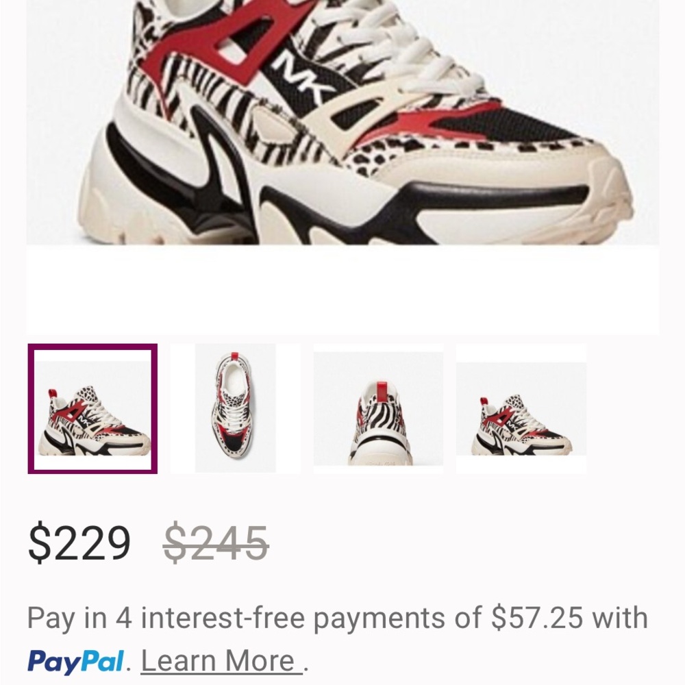 NK Red and Black Zebra Print Sneakers